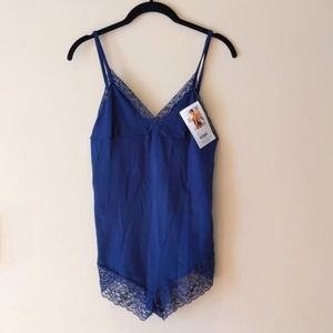 Yandy navy blue lounge romper NWT